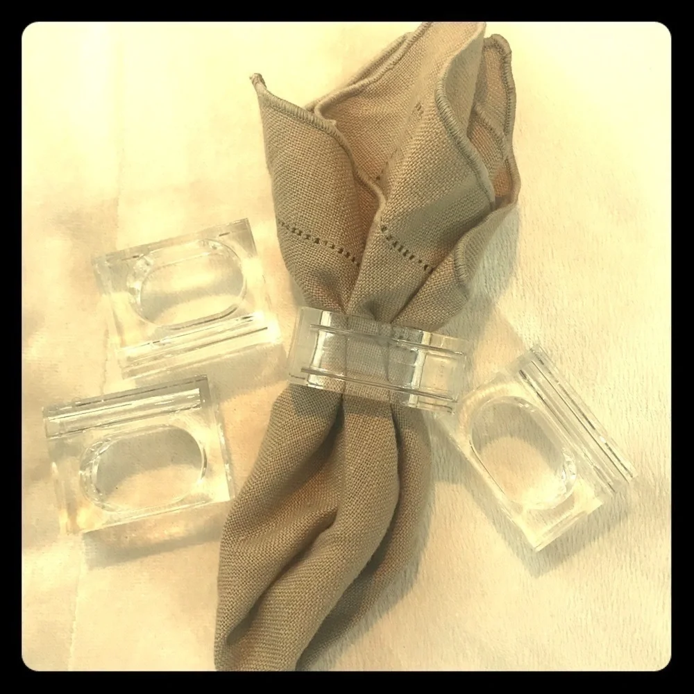 Four Square Clear Acrylic Napkin Holders